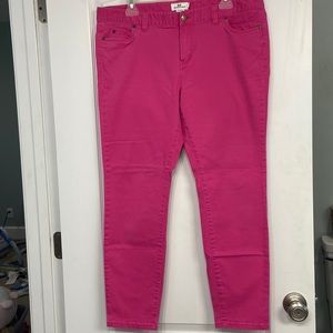 Vineyard Vines Women’s Pink Ankle Length Pants Size 14 Slip-through Button